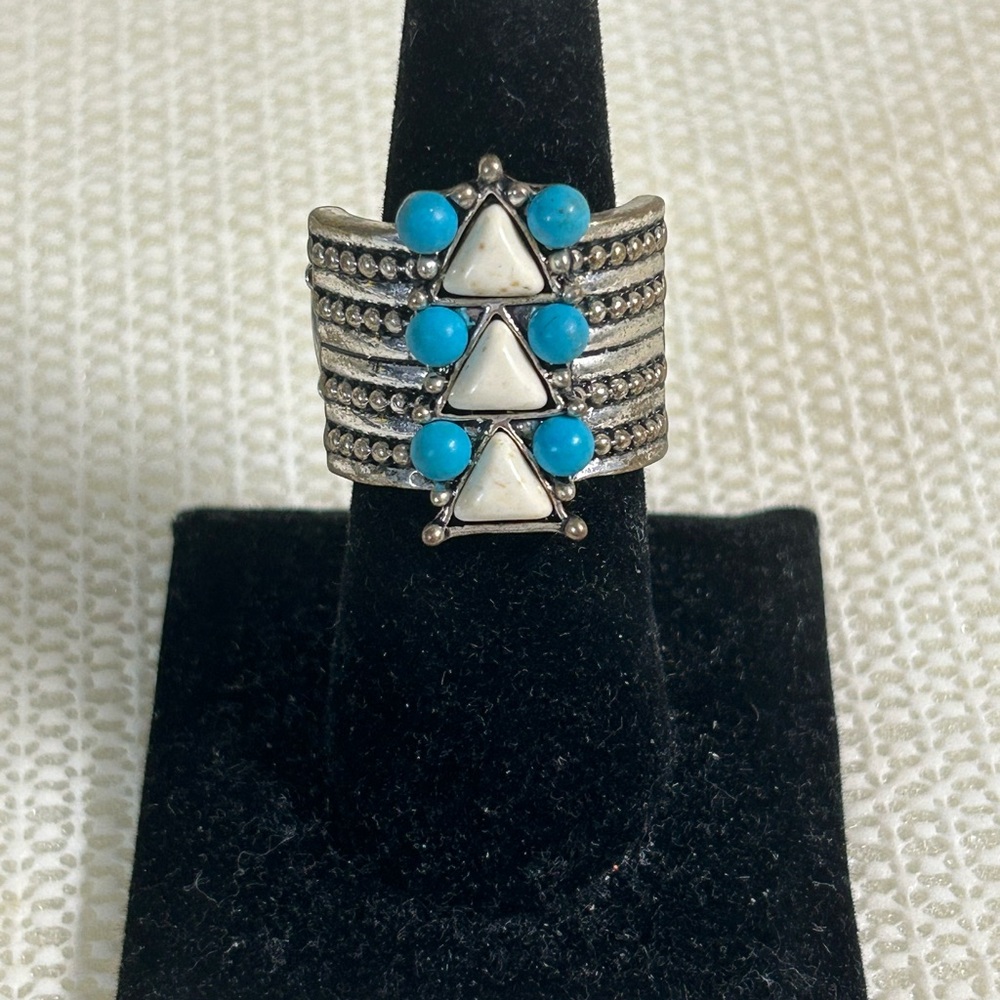 Silver and Turquoise Statement Ring